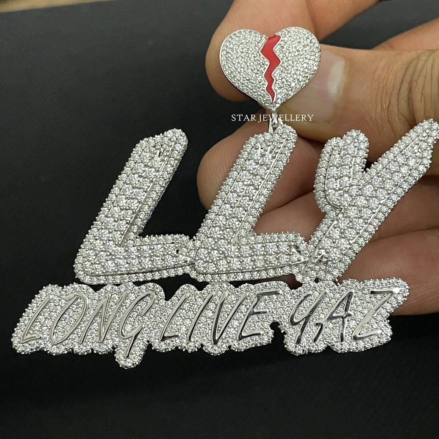 Unisex Custom Name Moissanite Icedout Pendant