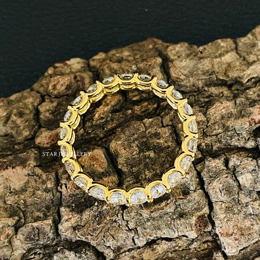 Colorless Brilliant Round Cut Moissanite Eternity Wedding Band