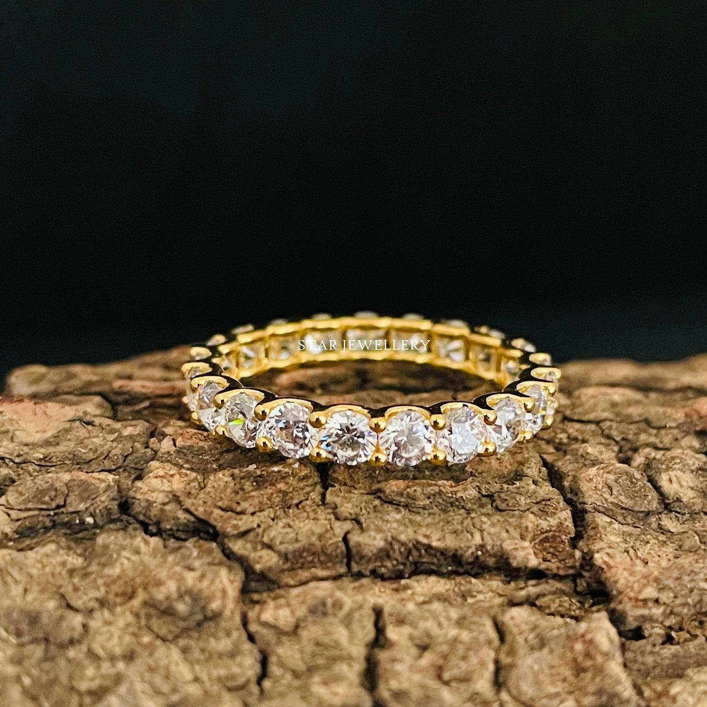 Colorless Brilliant Round Cut Moissanite Eternity Wedding Band