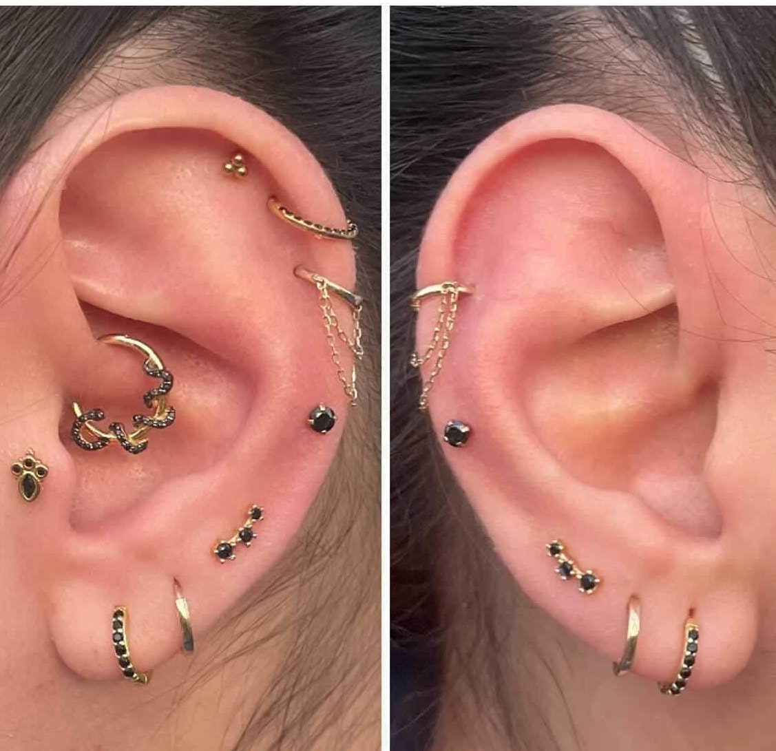 Natural Black Diamond Snake Septum Piercing