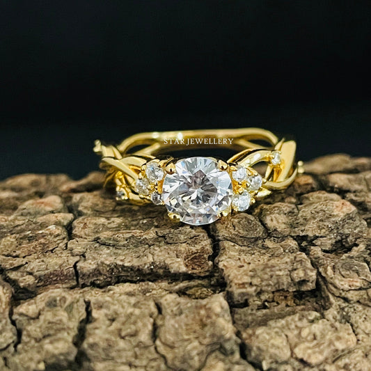 1.25 Ct Brilliant Cut Colorless Round Moissanite Engagement Ring