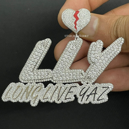 Unisex Custom Name Moissanite Icedout Pendant