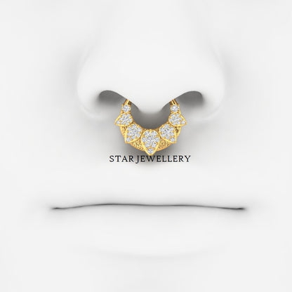 Pear Shape Diamond Daith Clicker