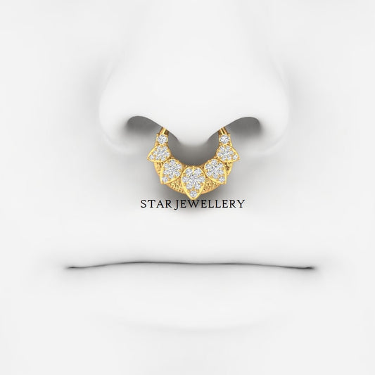 Pear Shape Diamond Daith Clicker