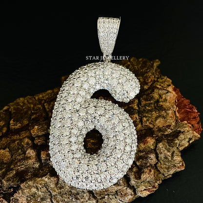 Icedout Moissanite Bubble Number Pendant