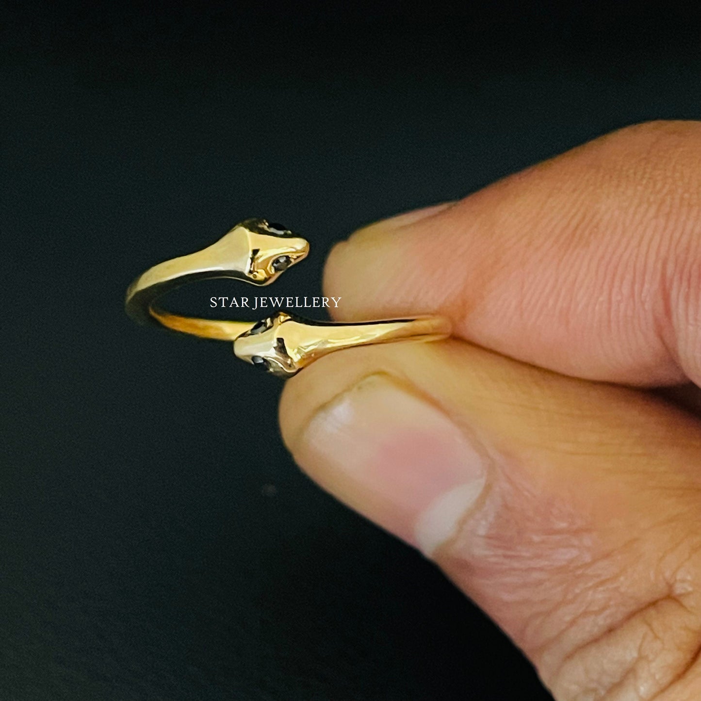 Antique 14K Solid Gold Dual Snake Open Ring