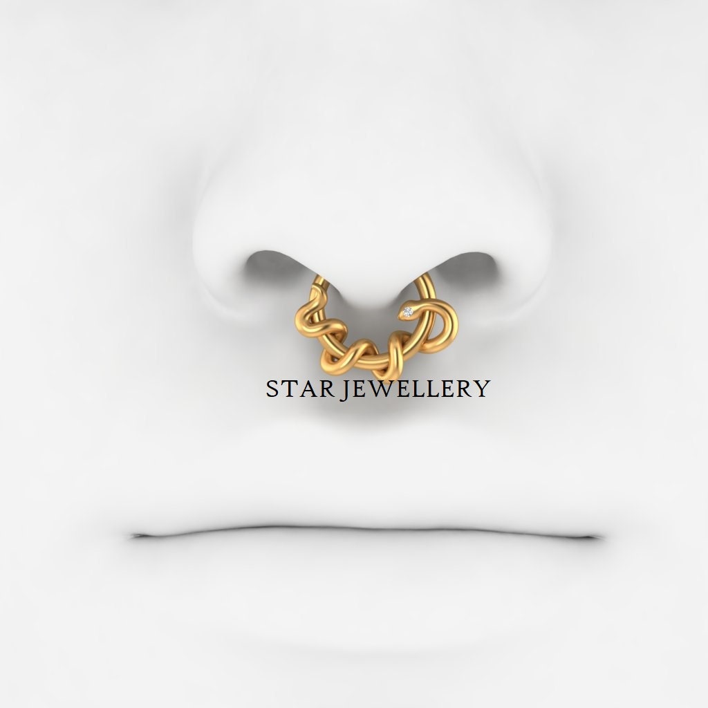 Solid Gold Snake Septum Piercing