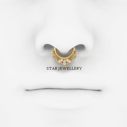 14K Solid Gold Marquise Shape Diamond Daith Piercing