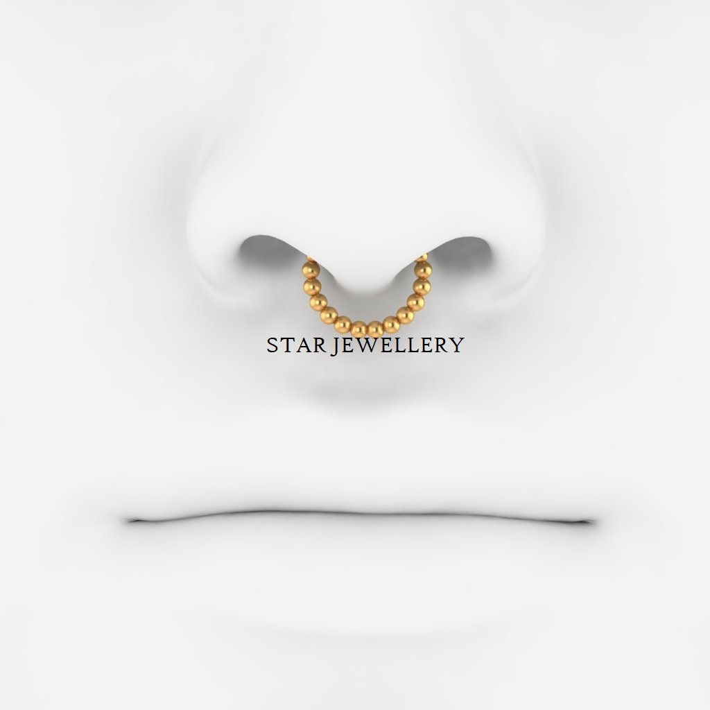 14K Solid Gold Bead Daith Clicker Piercing