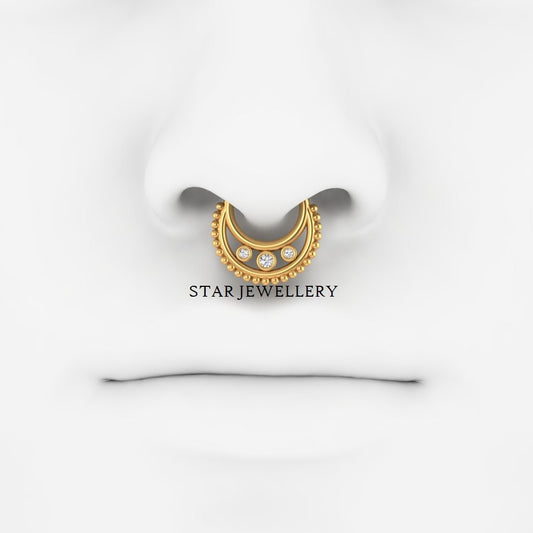 Bezel Set Natural Diamond Daith Piercing