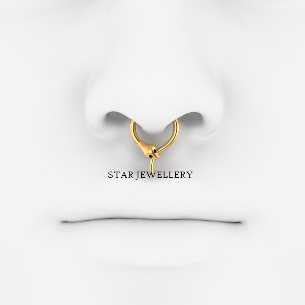 14K Solid Gold Snake Daith Piercing