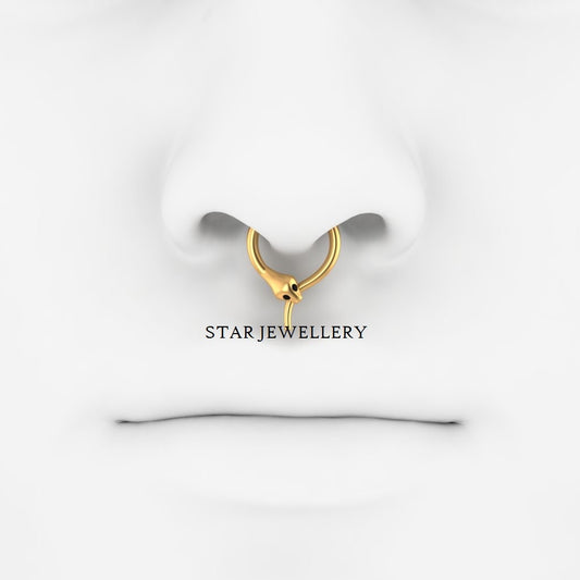 14K Solid Gold Snake Daith Piercing
