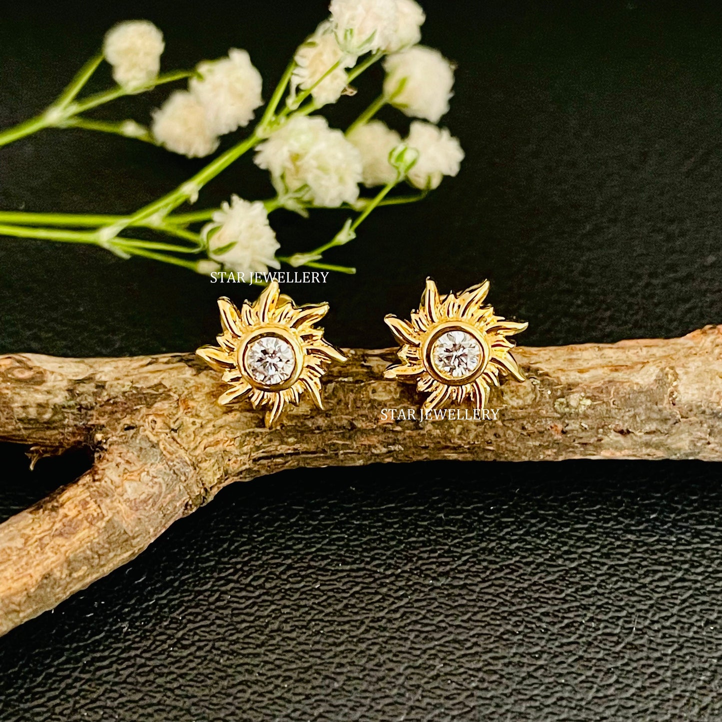 Genuine Natural Diamond Sun Piercing