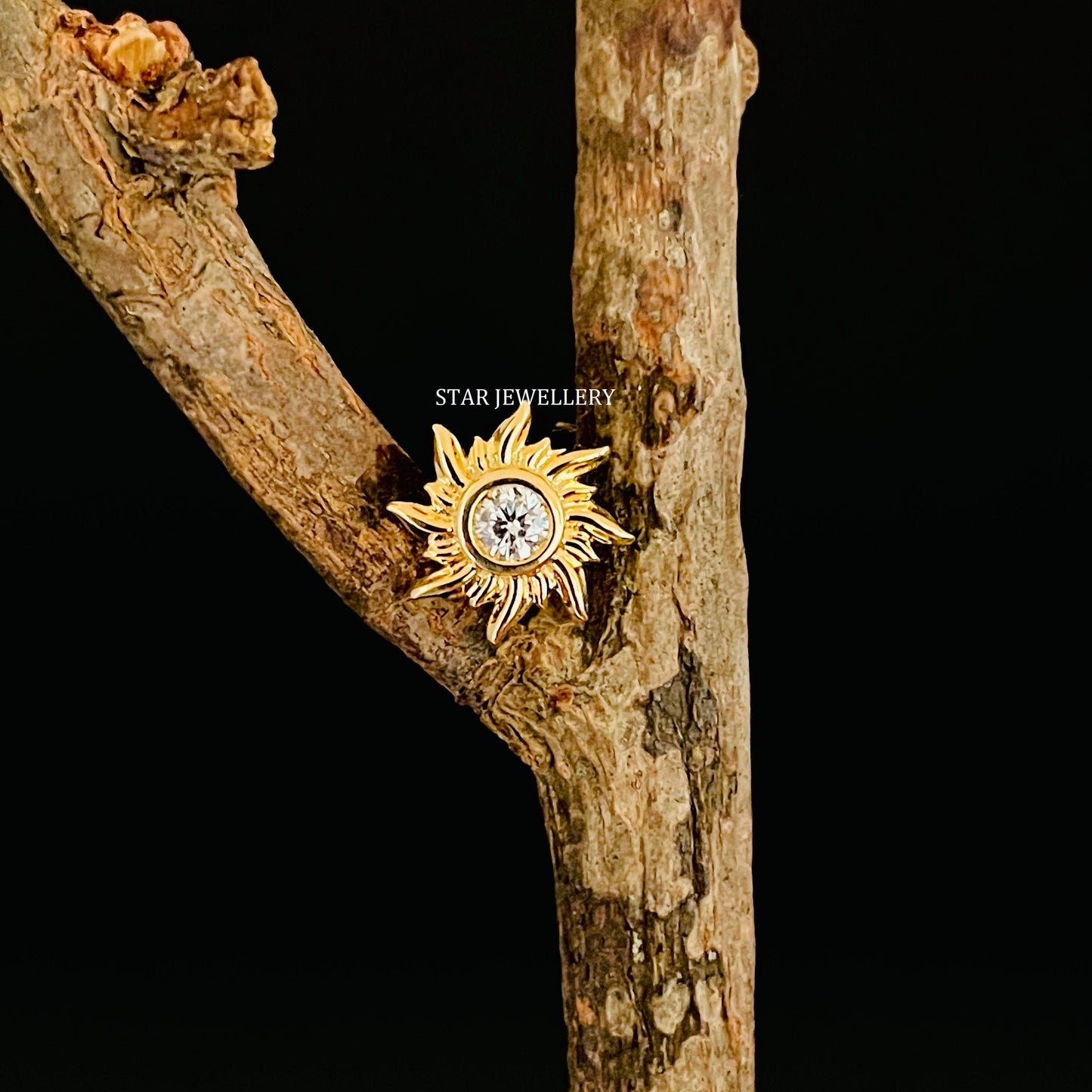 Genuine Natural Diamond Sun Piercing