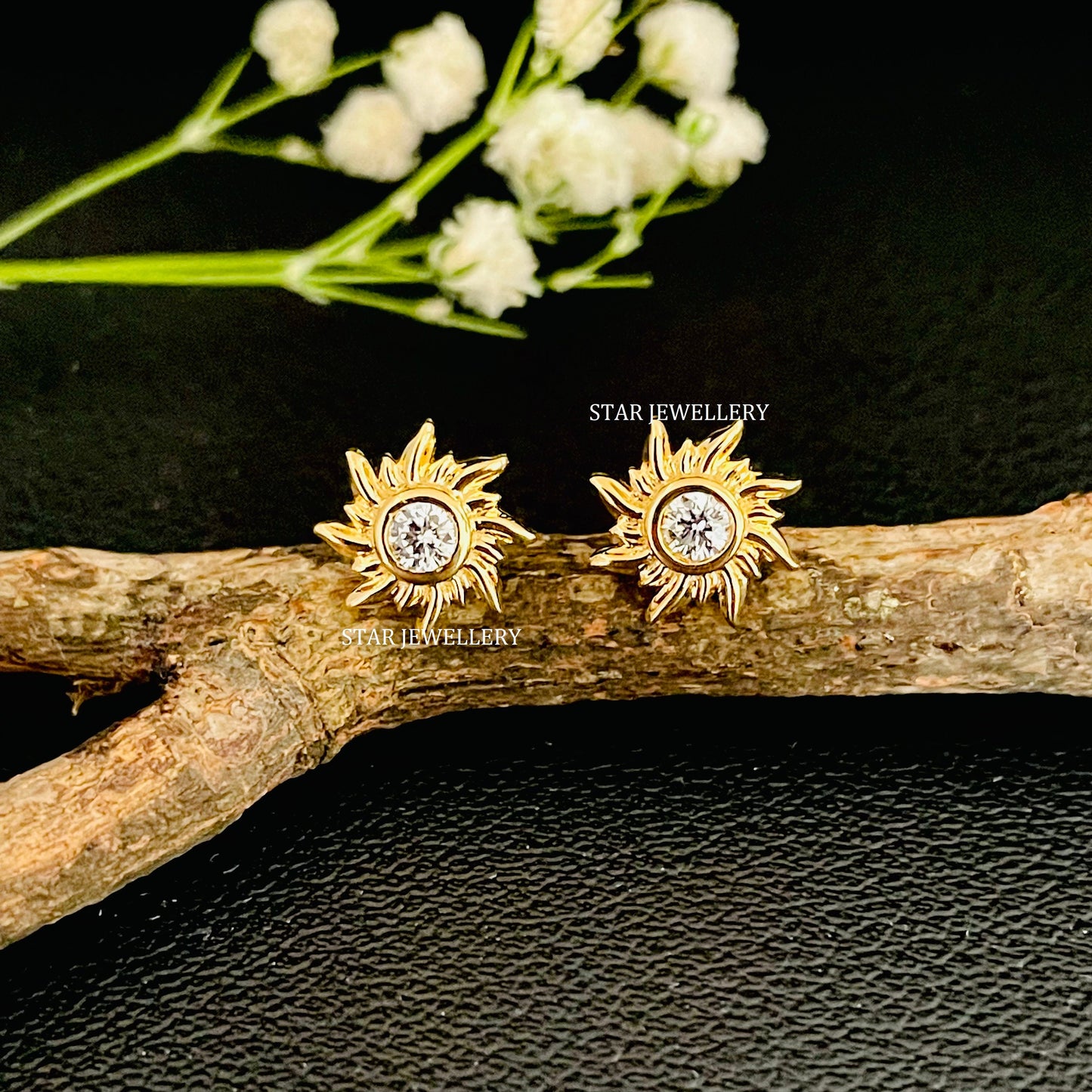 Genuine Natural Diamond Sun Piercing