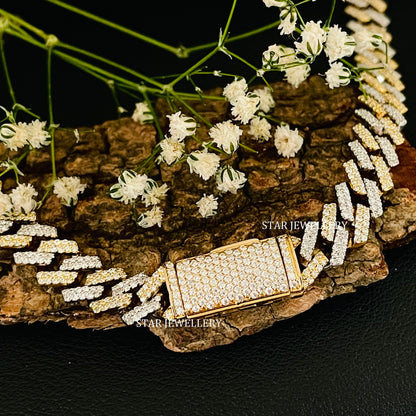 Unisex VVS Moissanite Icedout Cuban Necklace