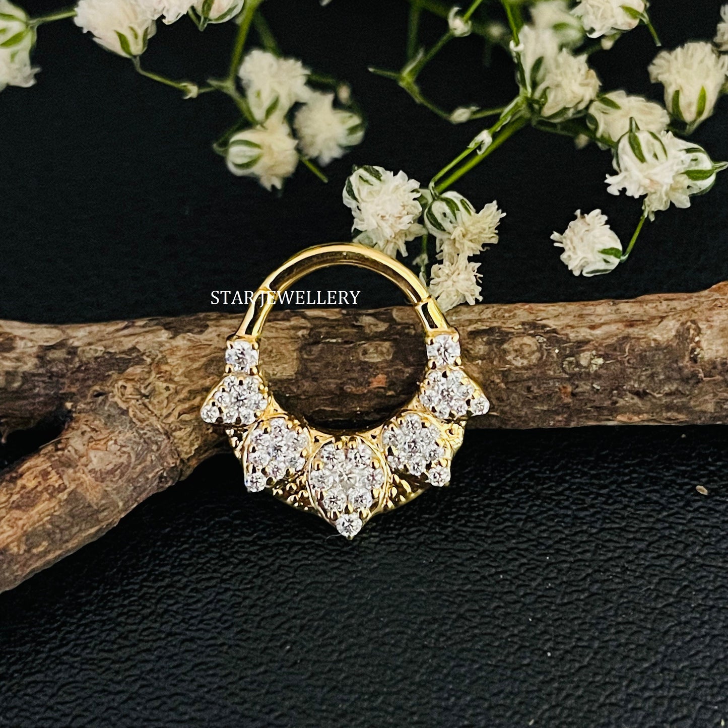 Pear Shape Diamond Daith Clicker