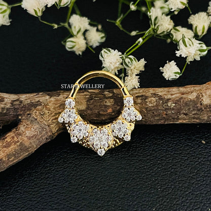 Pear Shape Diamond Daith Clicker