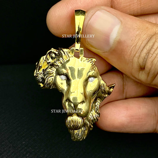 Map of Africa Diamond Lion Pendant