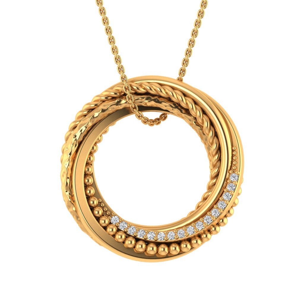 Diamond Twist Multi Circle Pendant