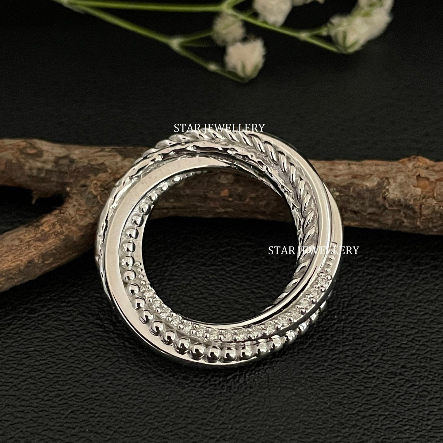 Diamond Twist Multi Circle Pendant