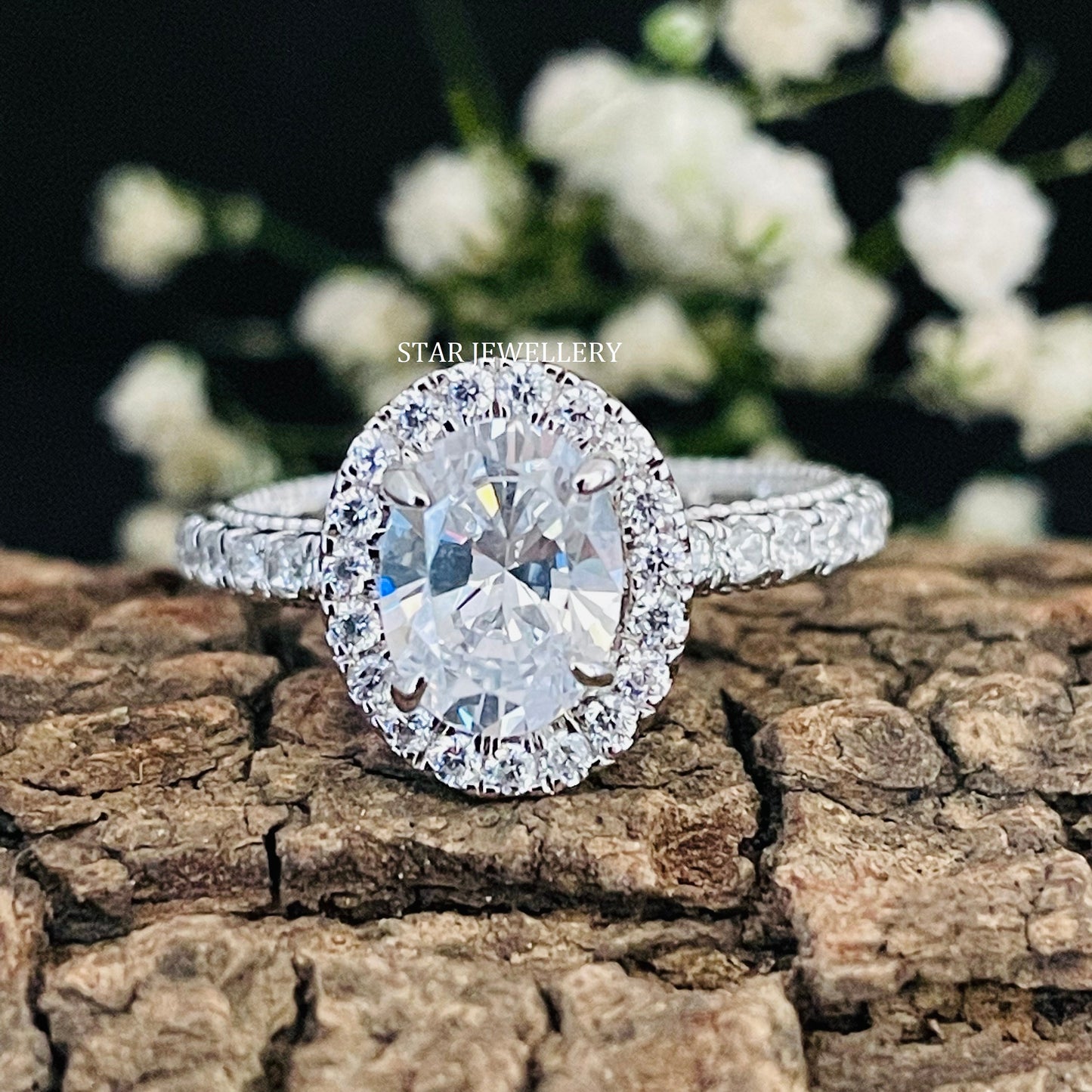 1.00 Ct IGI Certified Oval Cut White Gold lab Grown Diamond Engagement Ring