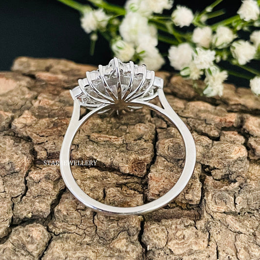 14K Solid Gold 2.00 Ct Brilliant Cut Moissanite Halo Engagement Ring