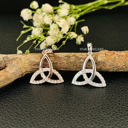 0.14 Ct Diamond Celtic-Inspired Trinity Pendant