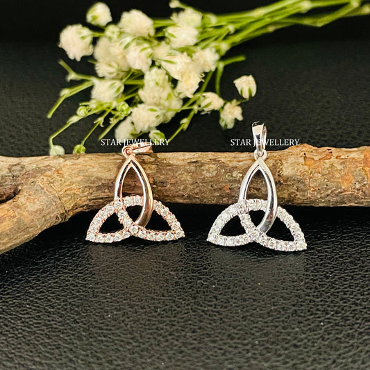0.14 Ct Diamond Celtic-Inspired Trinity Pendant