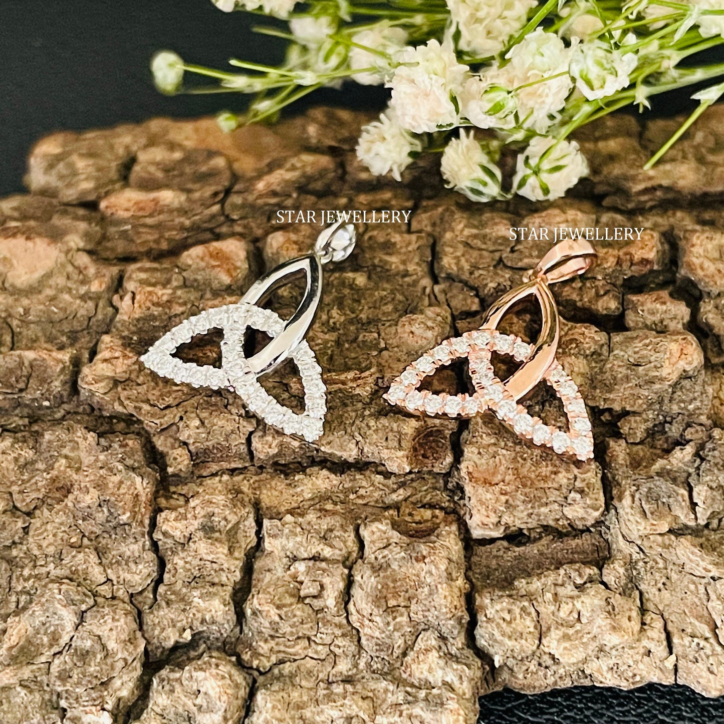 0.14 Ct Diamond Celtic-Inspired Trinity Pendant