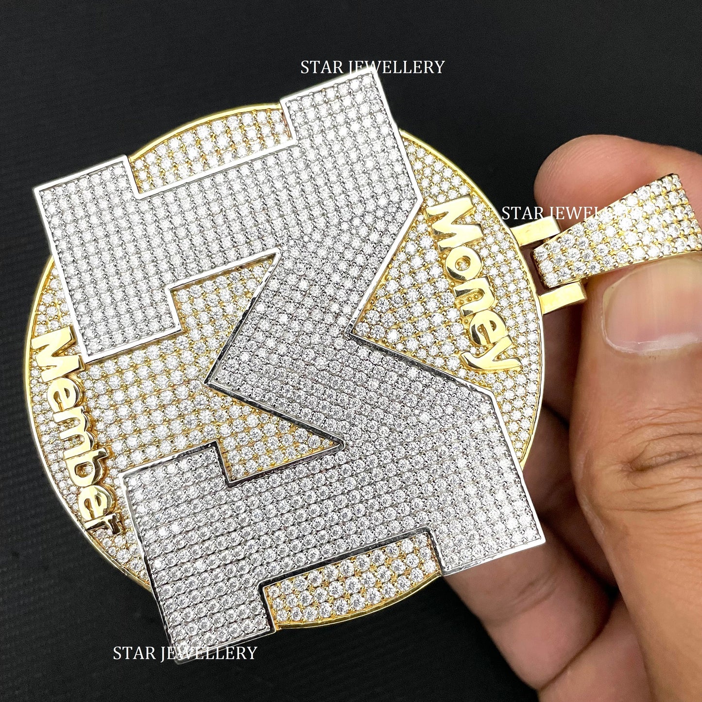 Custom Moissanite Logo Icedout Pendant