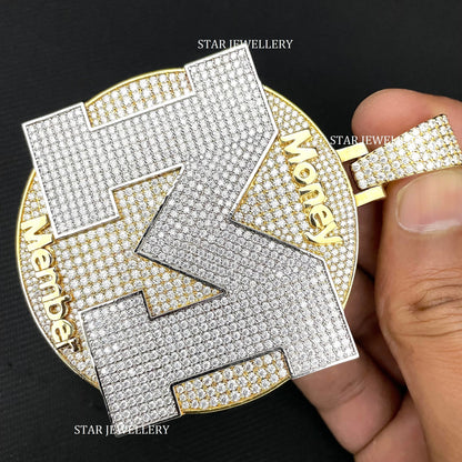 Custom Moissanite Logo Icedout Pendant