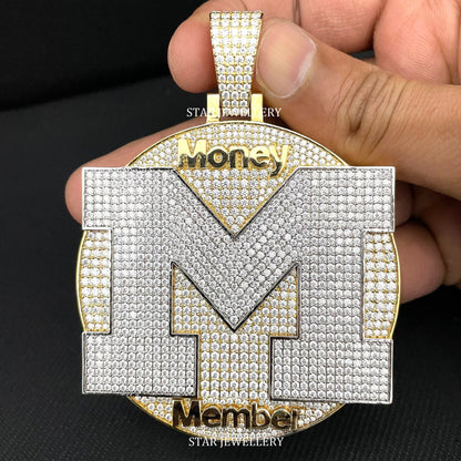 Custom Moissanite Logo Icedout Pendant