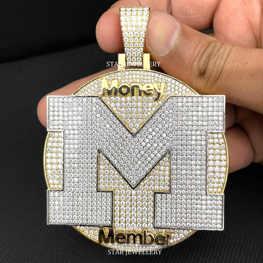 Custom Moissanite Logo Icedout Pendant