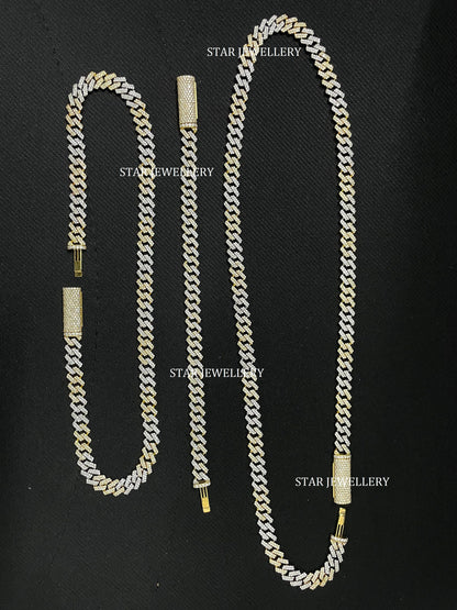 Unisex VVS Moissanite 8 mm Cuban Necklace