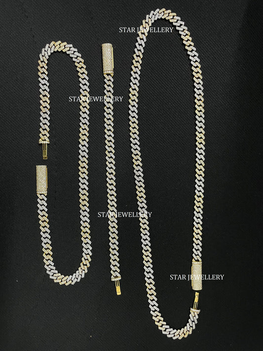 Unisex VVS Moissanite 8 mm Cuban Necklace