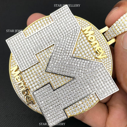 Custom Moissanite Logo Icedout Pendant