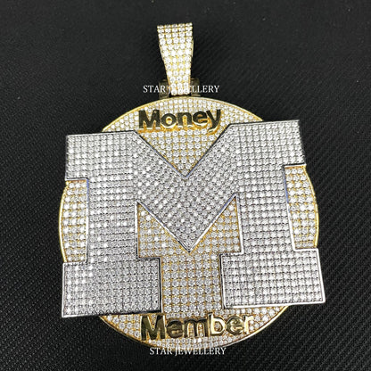 Custom Moissanite Logo Icedout Pendant