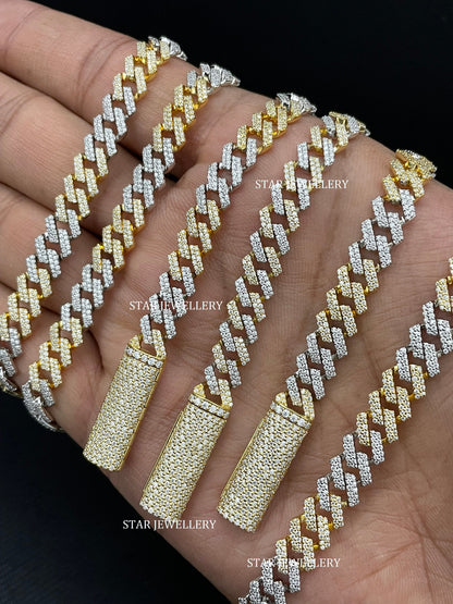 Unisex VVS Moissanite 8 mm Cuban Necklace