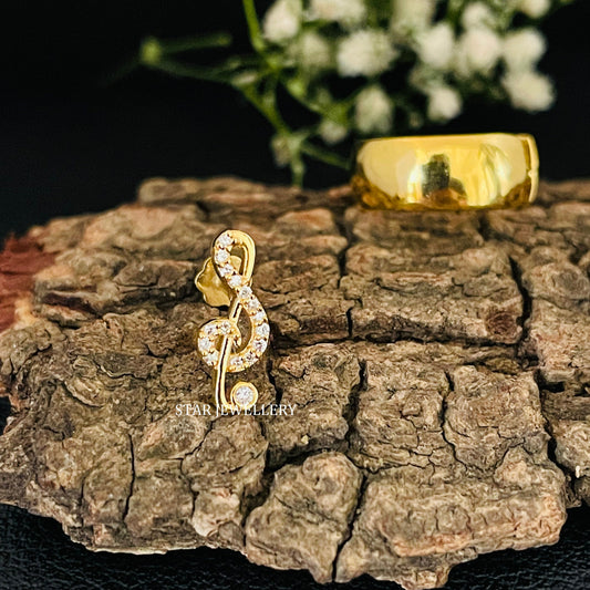 Diamond Music Note Earring