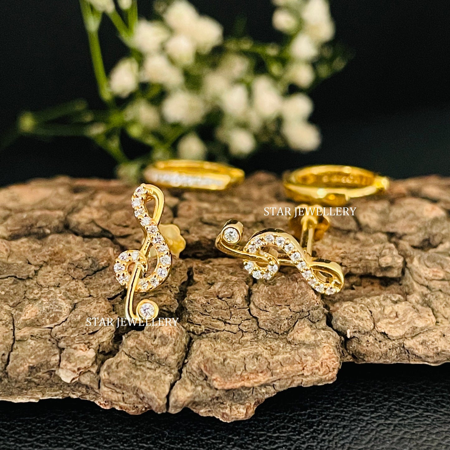 Diamond Music Note Earring