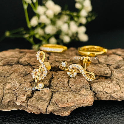 Diamond Music Note Earring