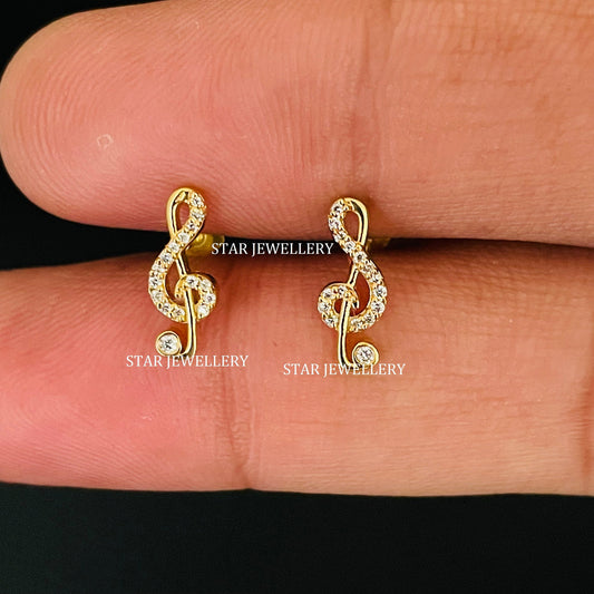 Diamond Music Note Earring