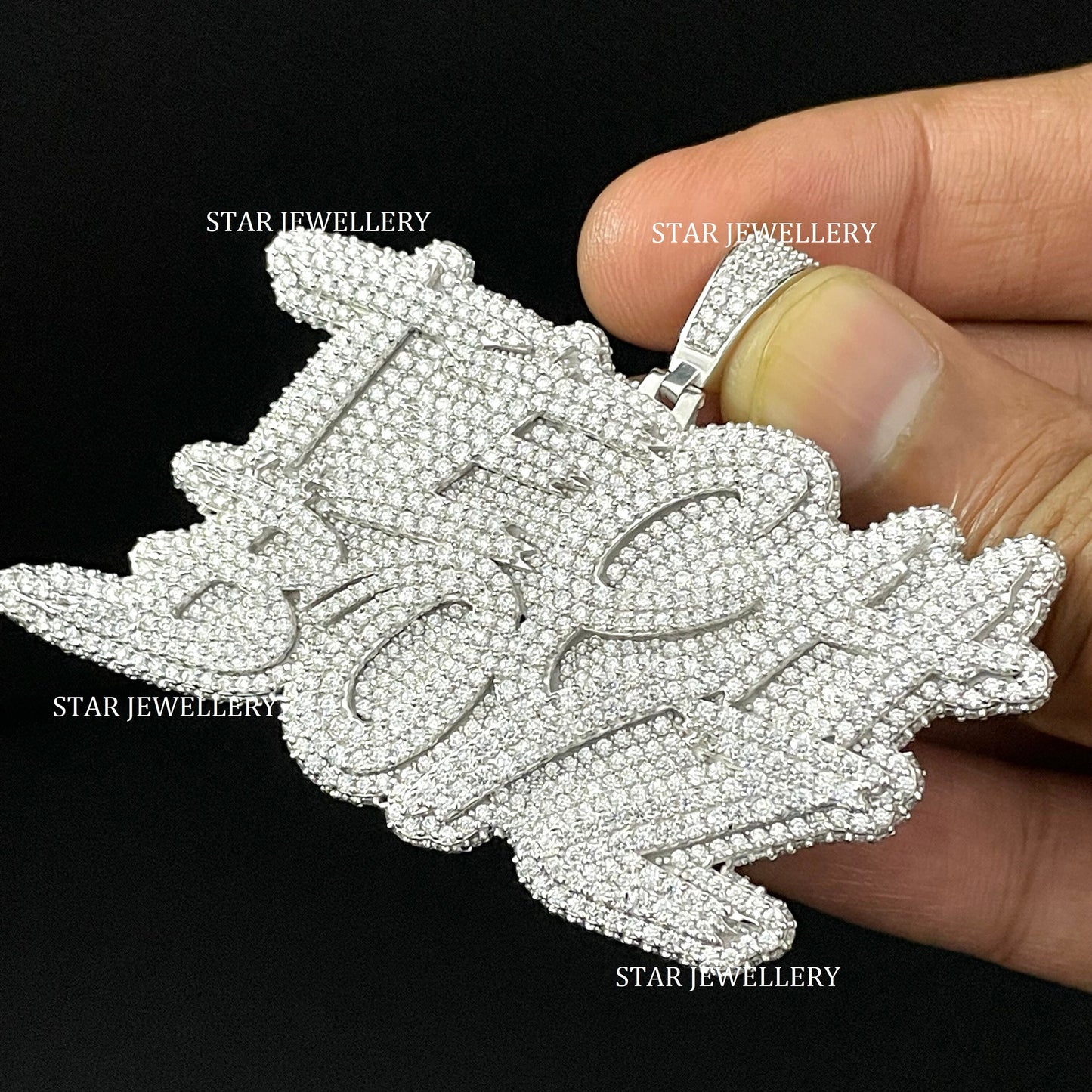 Custom VVS1 Moissanite Icedout Pendant