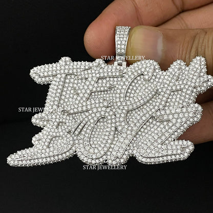 Custom VVS1 Moissanite Icedout Pendant