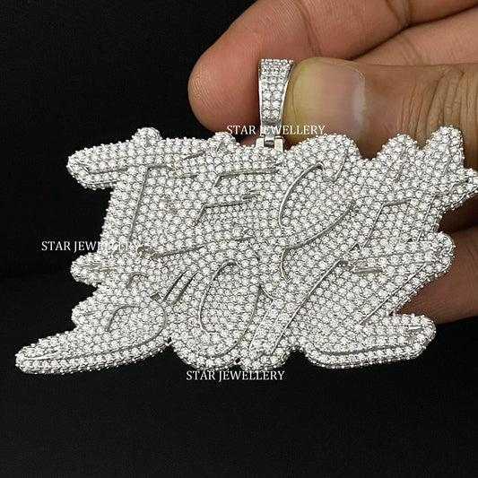 Custom VVS1 Moissanite Icedout Pendant