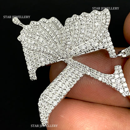 Diamond Letter Pendant with Butterfly Wings