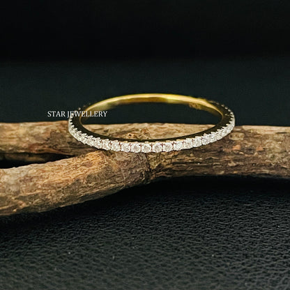 Micro Pave Set Diamond Eternity Band Ring