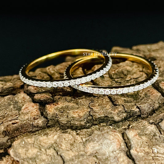 Micro Pave Set Diamond Eternity Band Ring