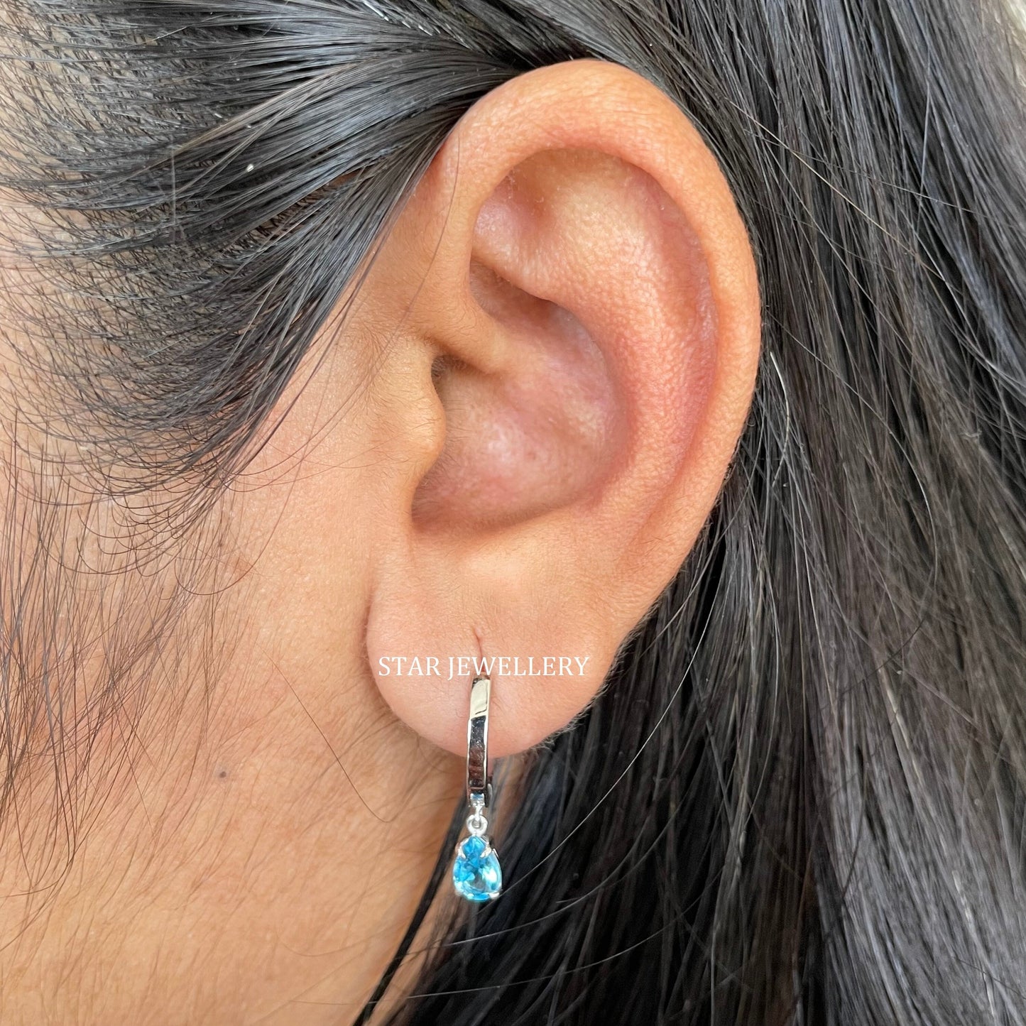 Emerald Drop 14K Solid Gold Earring